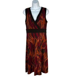 Apt 9 Womens Sleeveless Dress Size S Abstract Print Stretch Orange Red